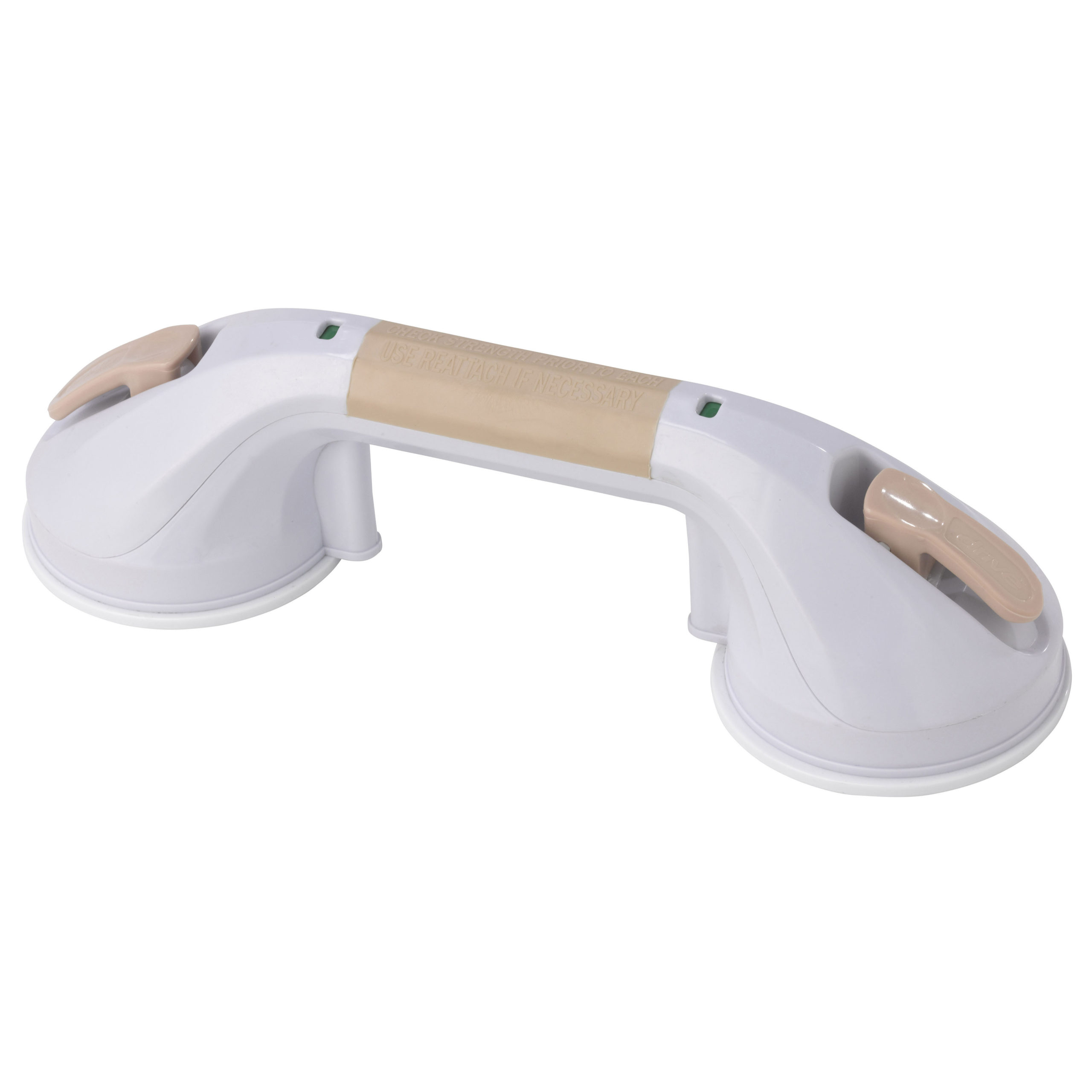 Drive Medical Suction Cup Grab Bar - 12" - White and Beige - Image 2