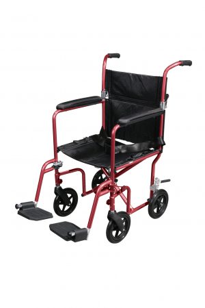 Drive Medical Flyweight Lightweight Transport Wheelchair with Removable Wheels