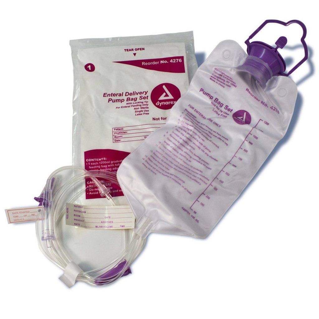 Dynarex Enteral Delivery Gravity Bag Sets With ENFit Connectors