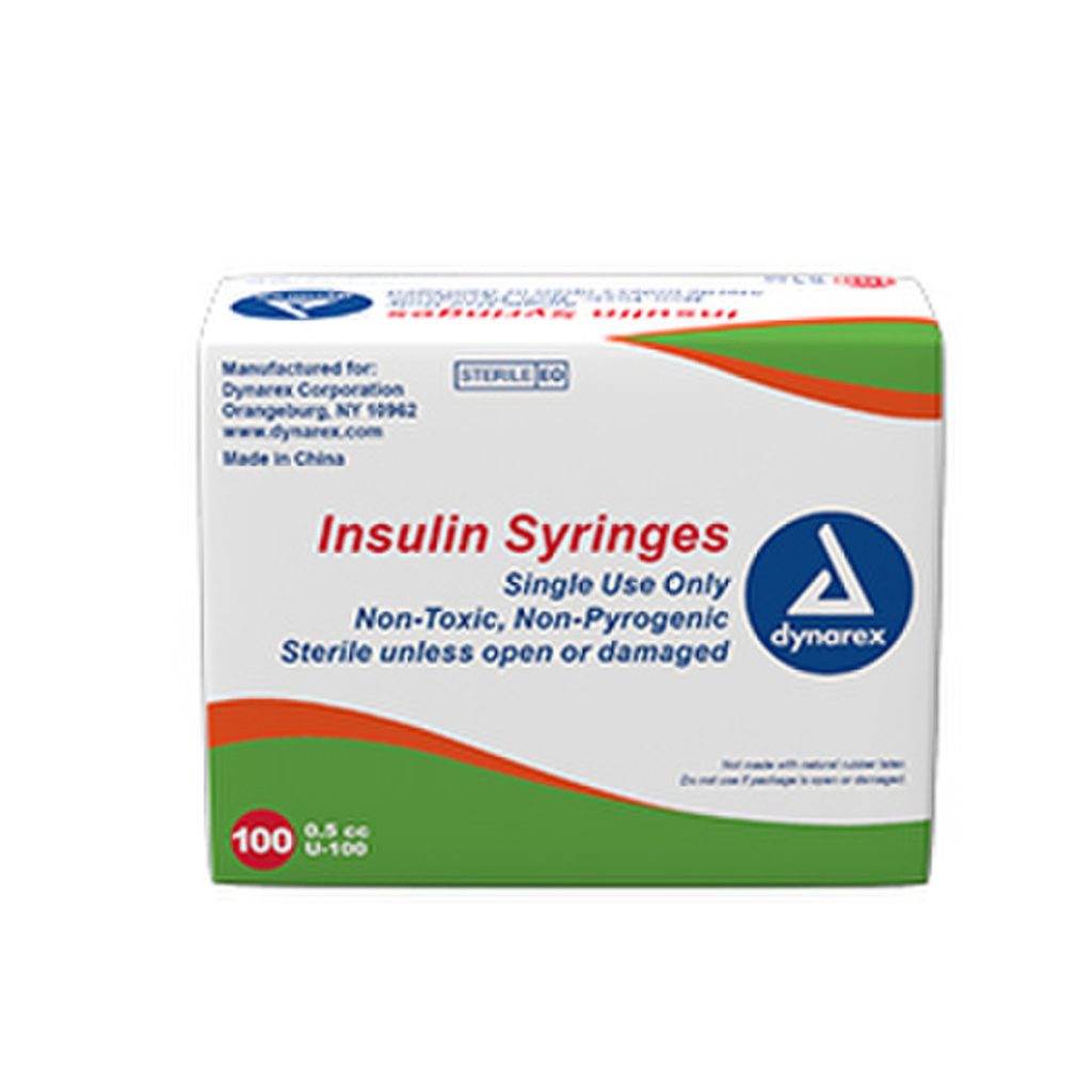 Dynarex 1 ML Non-Safety Insulin Syringes